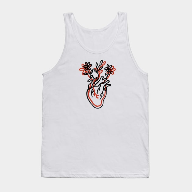 Heart love loving saint valentines minimal love Tank Top by Tropical Blood